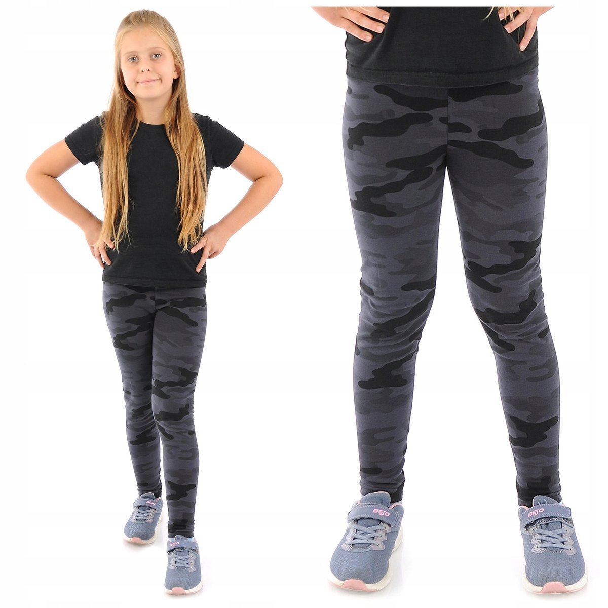 Legginsy dziecięce Klasyczne długie getry Produkt Polski Moro Grafitowe 110