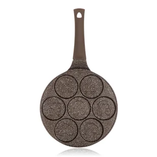 Banquet Patelnia do racuchów z powierzchnią nieprzywierającą Granite Brown Smile, 26 cm - Patelnie - miniaturka - grafika 1