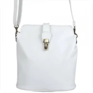 Torebki damskie - Mała skórzana listonoszka włoska biała - miniaturka - grafika 1