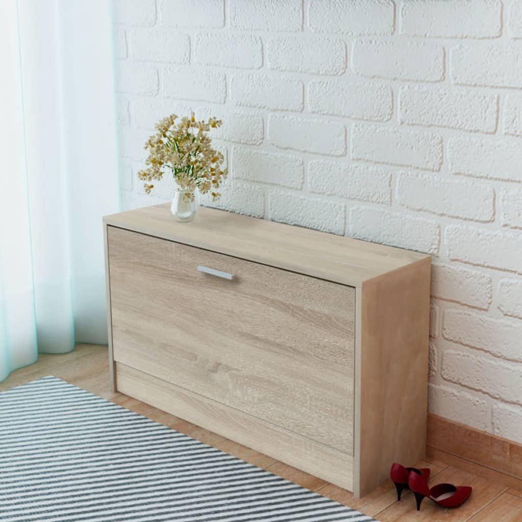 Ławka na buty dąb 80x24x45 cm