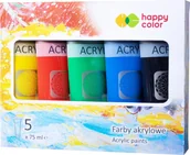 Farby i media malarskie - Zestaw Farb Akrylowych 5 Szt X 75 Ml Mix A Happy Color - miniaturka - grafika 1
