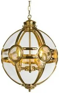Lampy ogrodowe - LAMPA WISZĄCA złota kula ze stali nierdzewnej szklana styl glamour - miniaturka - grafika 1