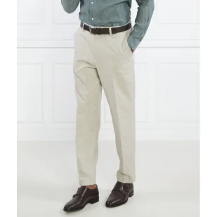 BOSS Spodnie chino H-Perin-232 | Regular Fit | z dodatkiem lnu - Spodnie męskie - miniaturka - grafika 1