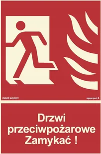 Libres Polska Mój dom Drzwi Przeciwpożarowe Zamykać Lewe - Świecący Bb01 Sp Bb011_150X222_Ps - Tablice BHP - miniaturka - grafika 1