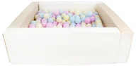 Suche baseny - Kwadratowy suchy basen z ekoskóry z 300 piłeczkami (biały, cappuccino/różowy, niebieski, żółty (pastel)) - miniaturka - grafika 1