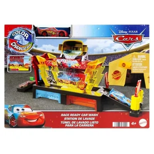 Cars. Myjnia samochodowa + autko ze zmianą koloru Mattel - model lub pojazd - Tory, garaże, parkingi - miniaturka - grafika 1