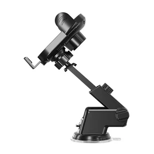 Dudao bezprzewodowa ładowarka Qi 15 W grawitacyjny uchwyt samochodowy z regulowanym ramieniem na szybę i deskę rozdzielczą czarny (F1Pro black) - Ładowarki do telefonów - miniaturka - grafika 2