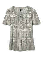 Bluzki damskie - Vero Moda Bluzka w kolorze kremowo-czarnym - miniaturka - grafika 1