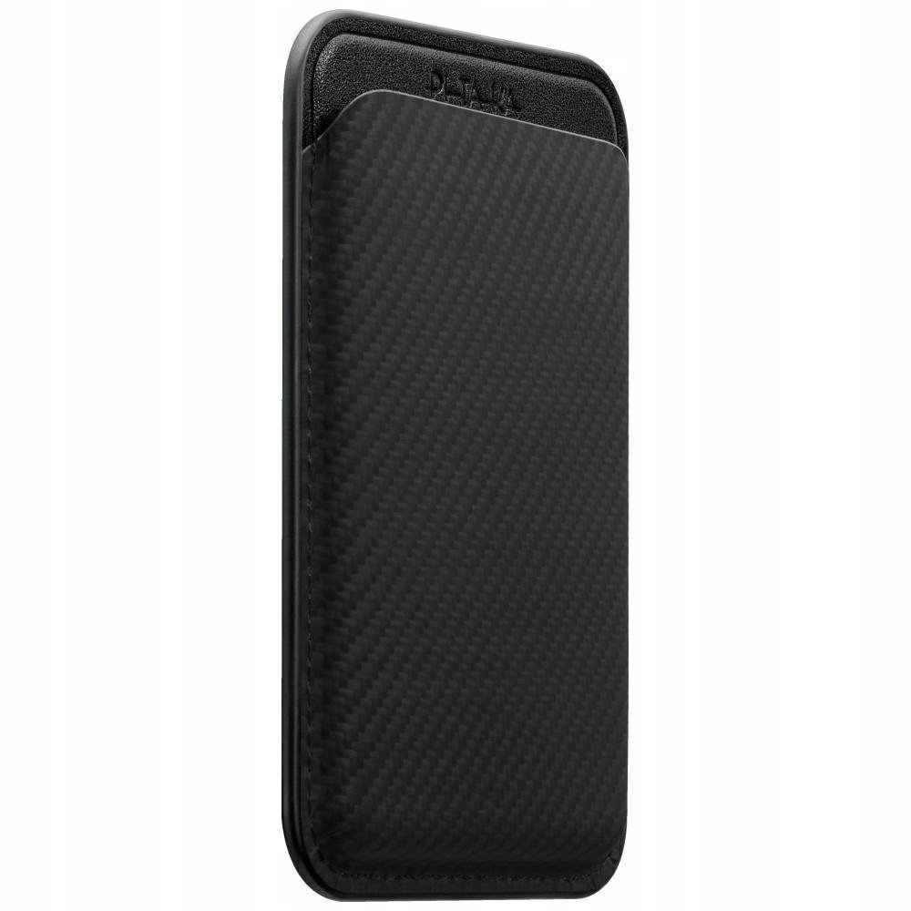 Portfel magnetyczny Pitaka Woven Wallet MagSafe do telefonu czarno szary