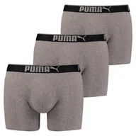 Majtki męskie - Bokserki męskie Puma LIFESTYLE SUEDED 3-PACK szare 90726801-S - miniaturka - grafika 1