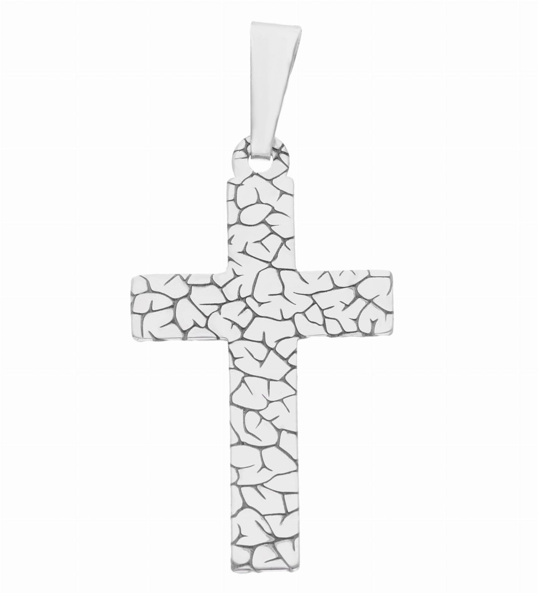 Srebrny krzyż rodowany KC032R