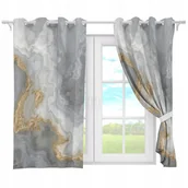 Zasłony - ZASŁONY GOTOWE NA PRZELOTKACH KRÓTKIE 140x160 ZASŁONA PRZELOTKI MARMUR 120 - miniaturka - grafika 1