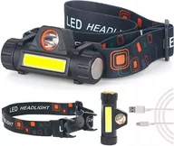 Latarki - Latarka Czołowa Czołówka Lampka Z Magnesem 4w1 Cob - miniaturka - grafika 1