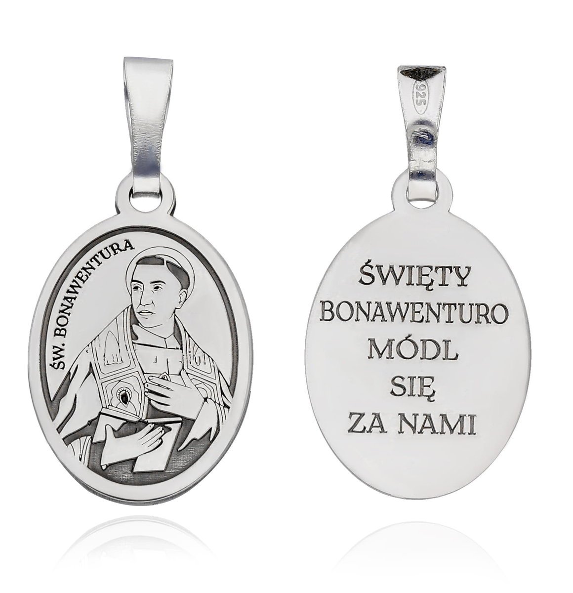 Srebrny medalik rodowany Św. Bonawentura MDC105R