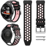 Akcesoria do smartwatchy - Opaska pasek perferowany Vanfone do Huawei Watch GT 2E 46mm, czarno-różowy - miniaturka - grafika 1