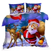 Pościel - Pościel 3D bawełna satyna 160x200cm WESOŁY MIKOŁAJ - miniaturka - grafika 1
