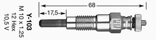 Świeca żarowa NGK Y-103 1106537506 - Świece żarowe - miniaturka - grafika 1