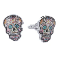 Spinki do mankietów i krawatów - Spinki do mankietów Meksykańska Czaszka X2 AJA1106 - miniaturka - grafika 1
