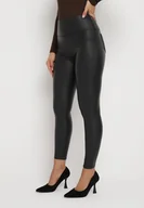 Legginsy - Czarne Legginsy z Ekoskóry z Wysokim Stanem Alehtte - miniaturka - grafika 1