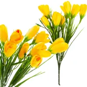 Sztuczne kwiaty - KROKUS KROKUSY SZTUCZNE BUKIET 10 KROKUSÓW W TRAWIE KOMPOZYCJA WIOSNA ŻÓŁTE - miniaturka - grafika 1