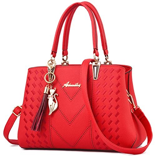 ALARION Damskie torebki i torebki torba na ramię damska designerska tornister listonoszka torba na ramię, - 1-bright Red - Medium