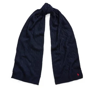 Szalik Polo Ralph Lauren 455956296009 Granatowy - Apaszki i szaliki damskie - miniaturka - grafika 1