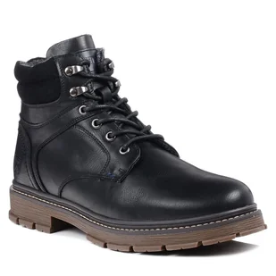 Buty męskie zimowe Wrangler Morgan ocieplane za kostkę wysokie czarne-42 - Botki męskie - miniaturka - grafika 1