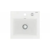 Zlewozmywaki - Mexen Milo zlewozmywak granitowy 1-komorowy 435 x 410 mm, biały - 6505441000-20 - miniaturka - grafika 1