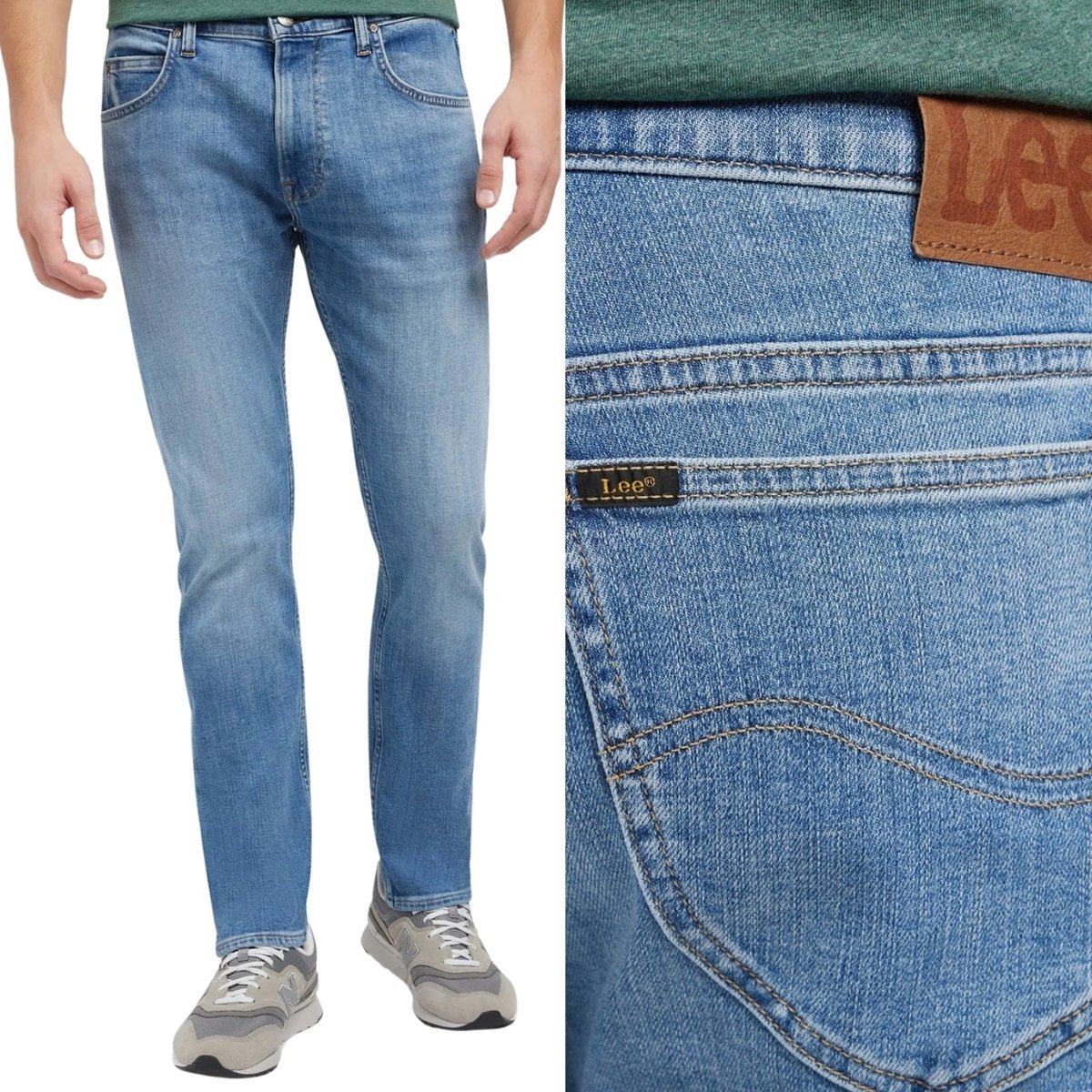 Lee RIDER SLIM Lighthouse lekko dopasowane spodnie jeansowe na lato W38 L30