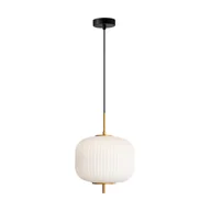 Lampy sufitowe - Wyszukana lampa wisząca z kloszem PND-28798A-1-GD-WH z serii OLMETO  - miniaturka - grafika 1