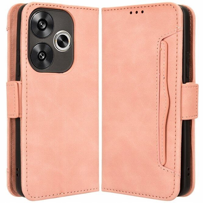 Etui Z Klapką Do Xiaomi Poco F6 Solidny Pokrowiec Obudowa Portfel Eko Skóra