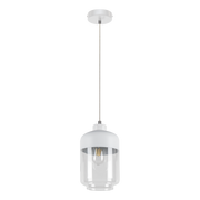 Lampy sufitowe - Britop Loftowa LAMPA wisząca AMARETTO 15800102 skandynawska OPRAWA szklany zwis przezroczysty biały - miniaturka - grafika 1