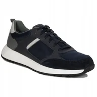 Sneakersy męskie - Geox Sneakersy męskie Molveno Navy/DK Grey U45F1A 014EK granatowe r.45 - miniaturka - grafika 1