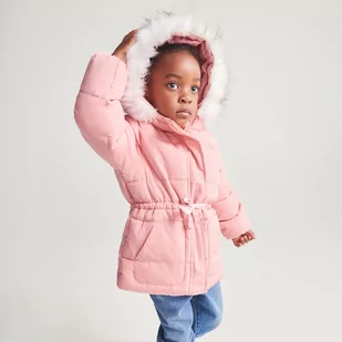Reserved - Ocieplana kurtka z kapturem - Różowy - Kurtki i płaszcze dla dziewczynek - miniaturka - grafika 1