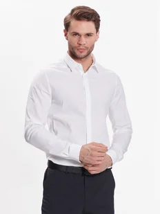 Calvin Klein Koszula Hidden K10K109891 Biały Extra Slim Fit - Koszule męskie - miniaturka - grafika 1