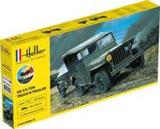 Modele do sklejania - Heller Jeep Willys GP z przyczepką (z farbami) 57105 - miniaturka - grafika 1