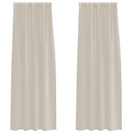 Zasłony - vidaXL Zasłony z zasłonami 2 pcs Piasek 140 x 225 cm Poliester - miniaturka - grafika 1