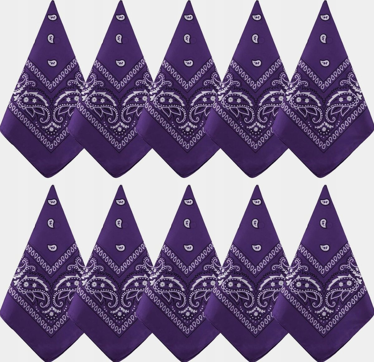 BANDANY 10 SZTUK POLIESTER 22X22 CALE OPASKA KWADRATOWA SZALIK UNISEX