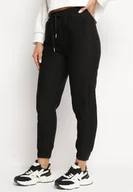 Spodnie damskie - Czarne Bawełniane Spodnie Dresowe Olidira - miniaturka - grafika 1