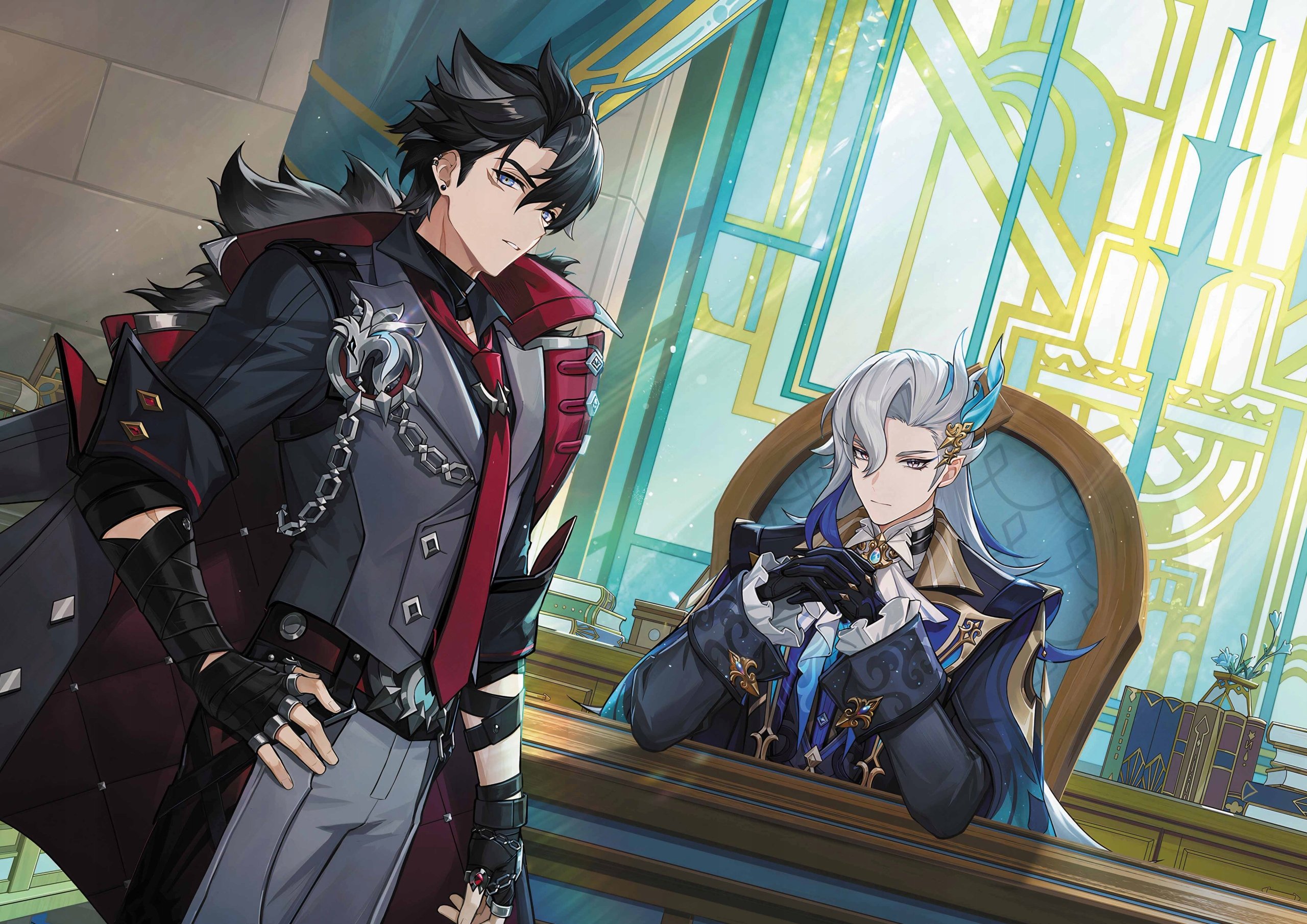 Plakat A1 Genshin Impact Anime Gra Wriothesley Neuvillette