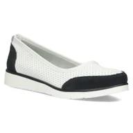 Baleriny - Buty baleriny damskie skórzane Filippo DP4524 białe-36 - miniaturka - grafika 1