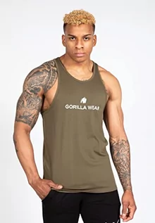 Koszulki sportowe męskie - Gorilla Wear - Carter Stretch Tank Top – czarny – Bodybuilding Sport na co dzień, czas wolny z nadrukiem logo, lekki i wygodny dla optymalnego ruchu z bawełny i elastanu - grafika 1