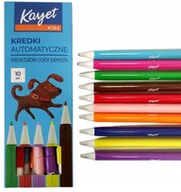 Kredki, ołówki, pastele i pisaki - Kredki świecowe szkolne automatyczne Kayet 10 kol. - miniaturka - grafika 1