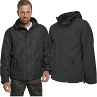 Odzież trekkingowa damska - Kurtka turystyczna męska Brandit Frontzip Windbreaker Czarna - miniaturka - grafika 1