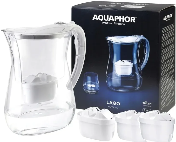 Dzbanek filtrujący AQUAPHOR Lago Biały + Wkład Maxfor 3 WKŁADY