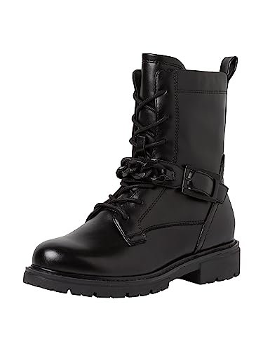 Jana Damskie Softline 8-25268-41 wygodne buty do wielu zastosowań, modne buty sznurowane z łańcuszkiem, buty na co dzień, botki, czarny, 37 EU Weit