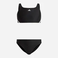 Stroje kąpielowe dla dziewczynek - Strój kąpielowy dwuczęściowy młodzieżowy dla dziewczynki Adidas 3S Bikini IB6001 164 Czarny (4066752753508) - miniaturka - grafika 1