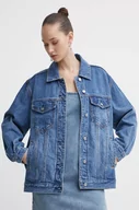 Kurtki damskie - Abercrombie & Fitch kurtka jeansowa damska kolor niebieski przejściowa oversize - miniaturka - grafika 1