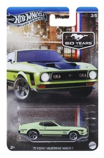 1:64 HOT WHEELS 60-LECIE FORD MUSTANG MACH 1 1971 '71 KOLOR ZIELONY NR 3/5 - Samochody i pojazdy dla dzieci - miniaturka - grafika 1