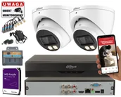 Zestawy do monitoringu - Zestaw monitoringu 2 kamery analogowe Dahua HAC-HDW1509T-A-LED-0280B-S2 5MPx Wizsense Full-Color Starlight Mikrofon - miniaturka - grafika 1